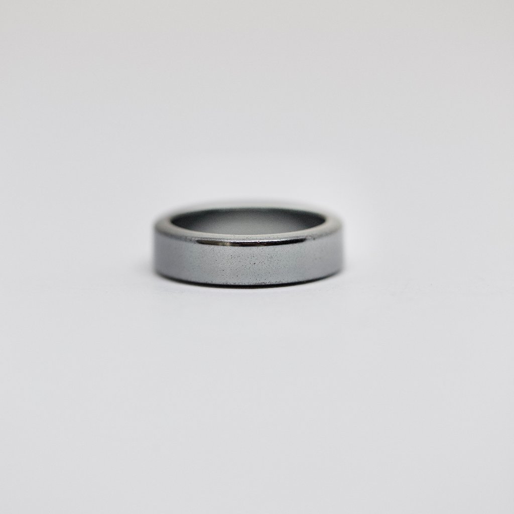Hematite Flat 6mm Mens Wedding Ring